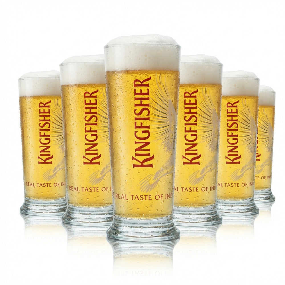 6x Kingfisher Bier Glas Half Pint 0,25l Pokal Becher Tulpe Gläser India Beer IPA