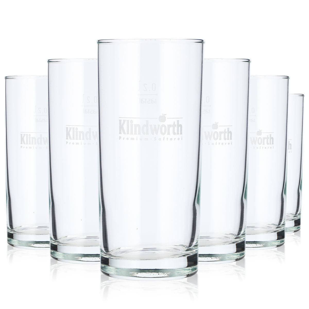 6x Klindworth Softdrink Glas 0,2l Stangenglas Logo satiniert Rastal (6er Set)