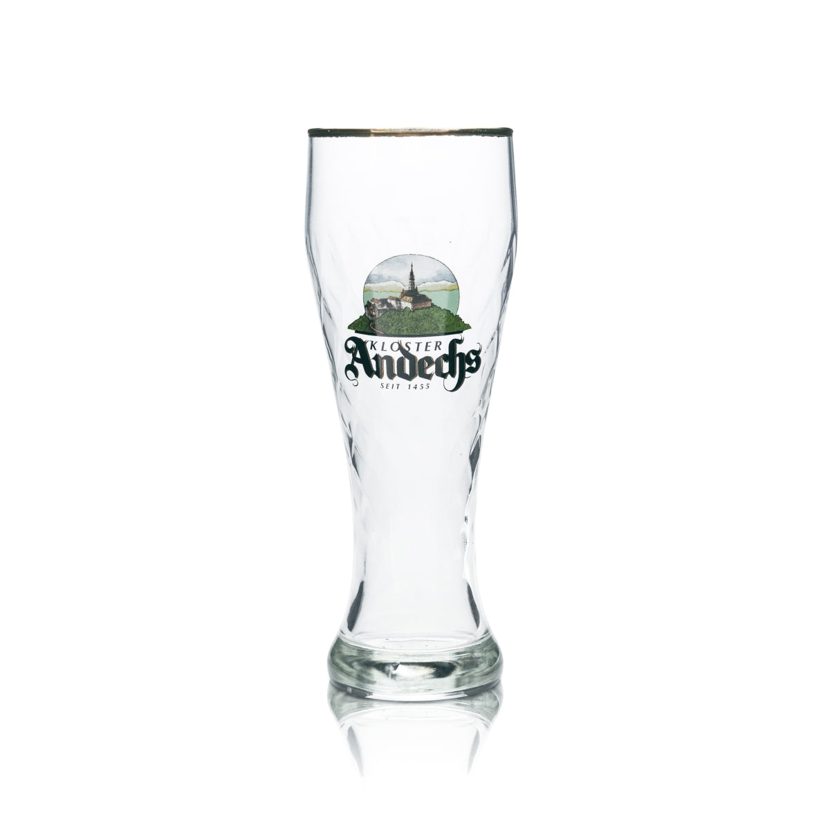 6x Kloster Andechs Bier Glas 0,3l Hefe Weizen Weißbier Goldrand Gläser Gastro – Ansicht 2