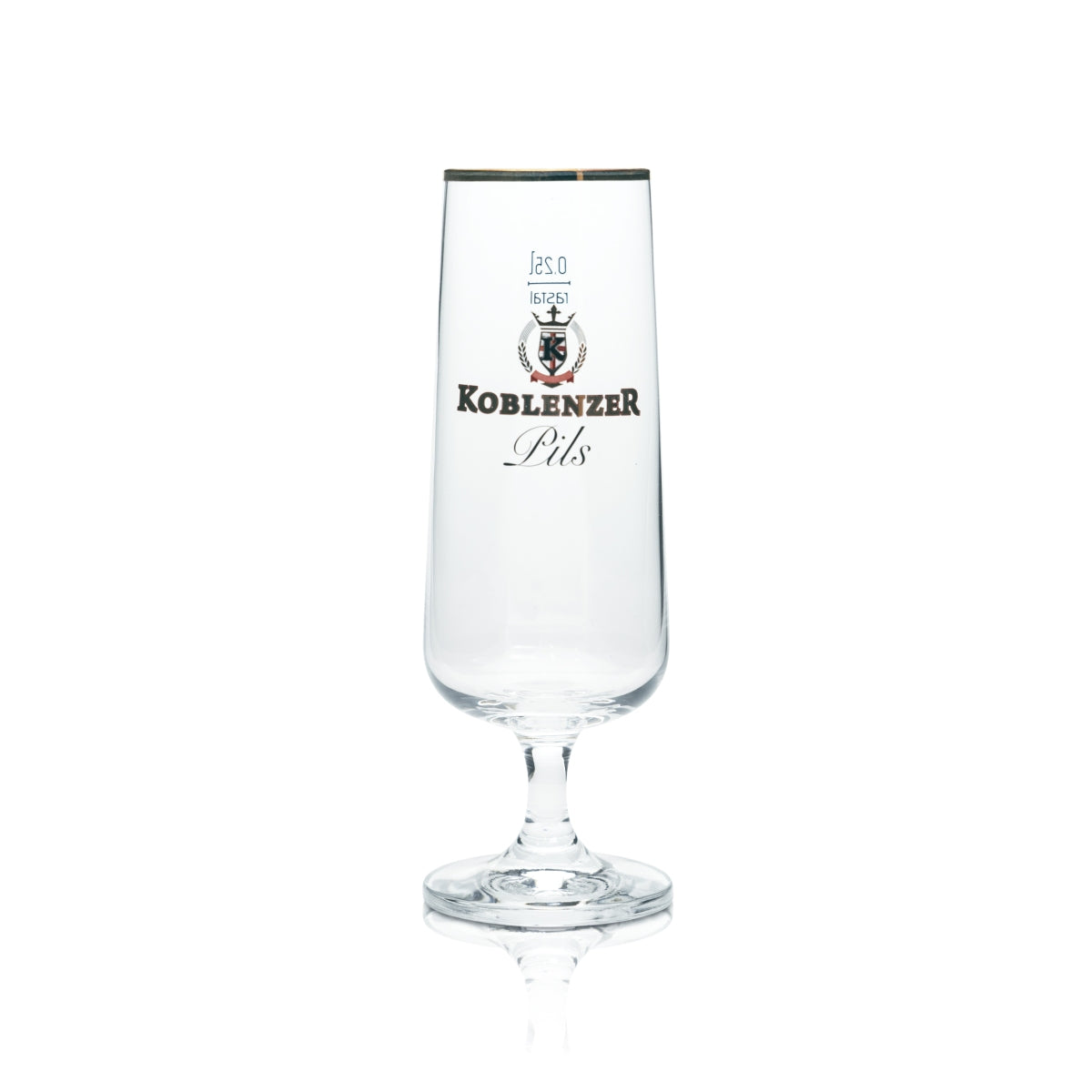 6x Koblenzer Bier Glas 0,25l Pokal Tulpe Becher Goldrand Gläser Pils Gastro Bar – Ansicht 2