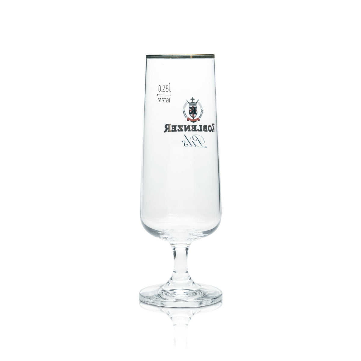 6x Koblenzer Bier Glas 0,25l Pokal Tulpe Becher Goldrand Gläser Pils Gastro Bar – Ansicht 3