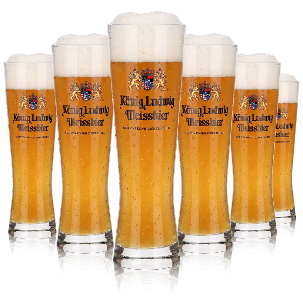 6x König Ludwig Bier Glas 0,3l Pokal Weißbier von königlicher Hoheit (6er Set)