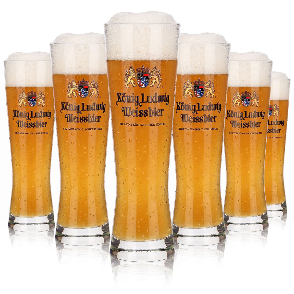 6x König Ludwig Bier Glas 0,3l Pokal Weißbier von königlicher Hoheit (6er Set)