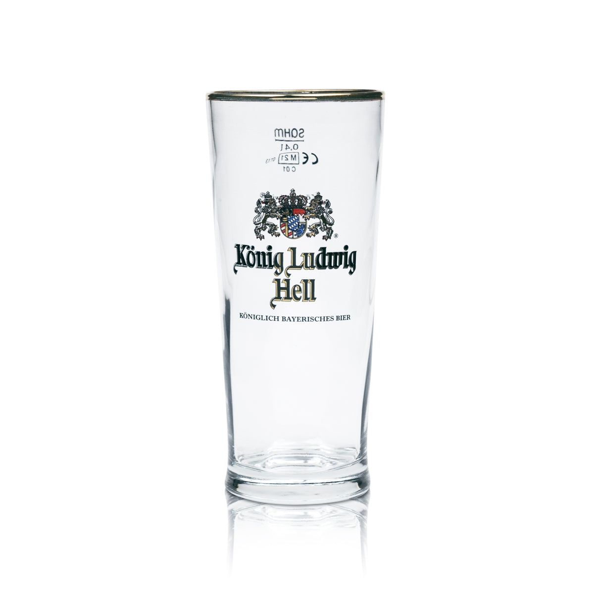 6x König Ludwig Bier Glas Hell 0,4l Willi Becher Goldrand Gläser Tumbler Stange – Ansicht 2