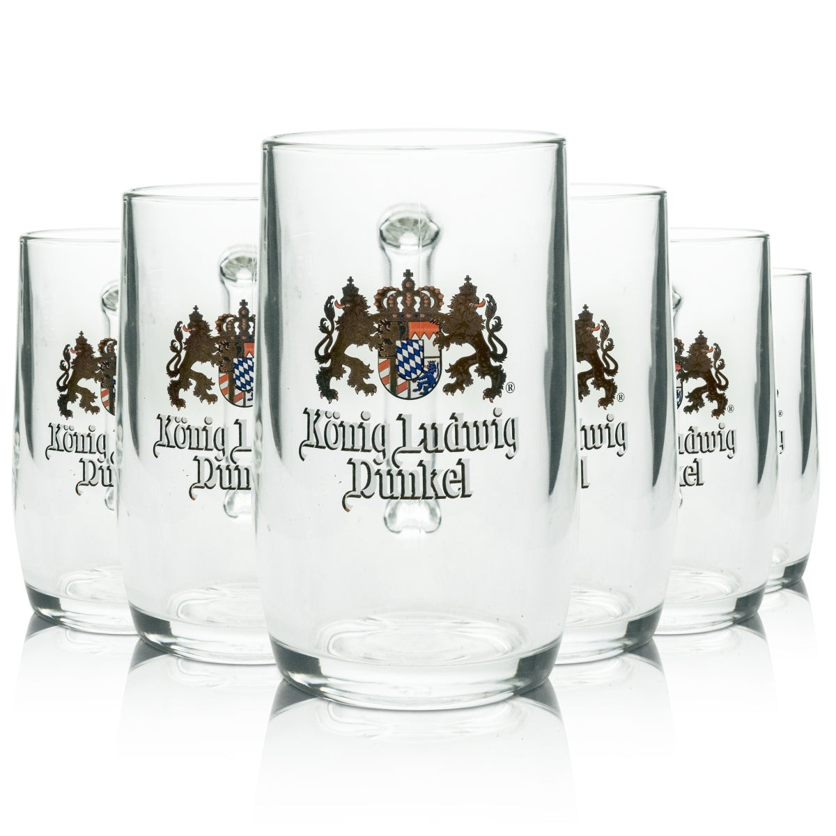 6x König Ludwig Bier Glas 0,5l Seidel Dunkel Sahm Henkel Gläser Krüge Krug Beer