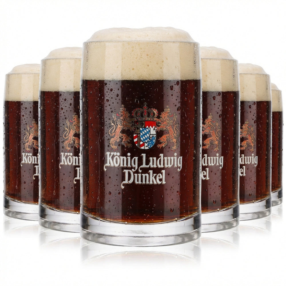 6x König Ludwig Bierglas Seidel Krüge 0,3l Krug weiße Schrift Rastal Glückauf