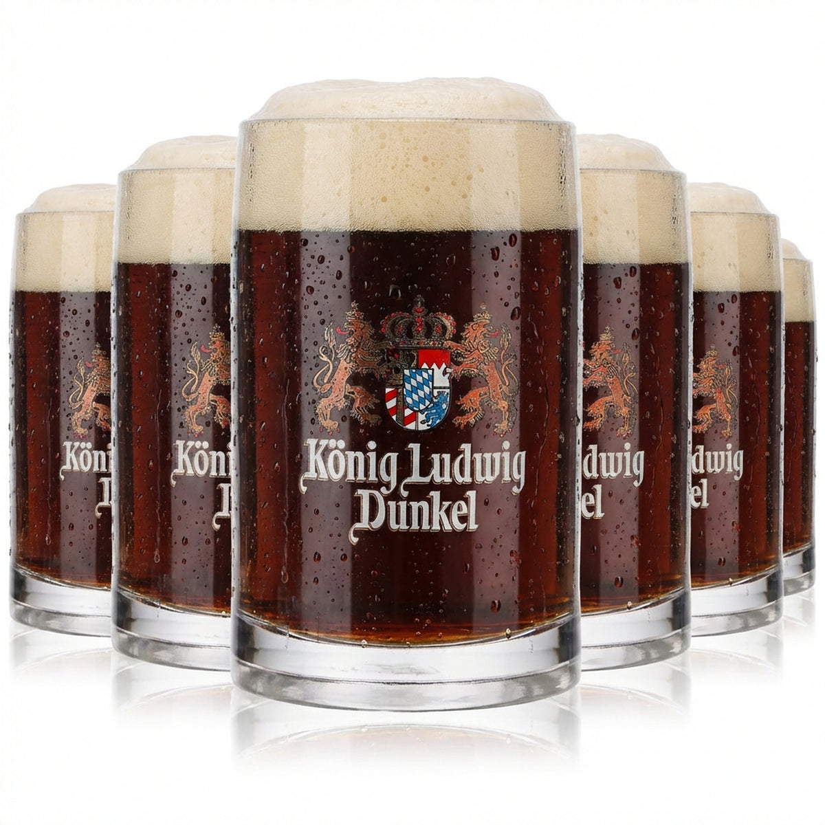 6x König Ludwig Bierglas Seidel Krüge 0,3l Krug weiße Schrift Rastal Glückauf