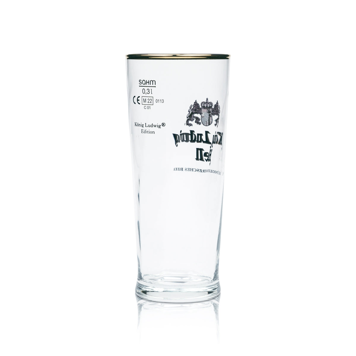 6x König Ludwig Hell Bier Glas 0,3l Becher Germania Goldrand Sahm Relief Gläser – Ansicht 3