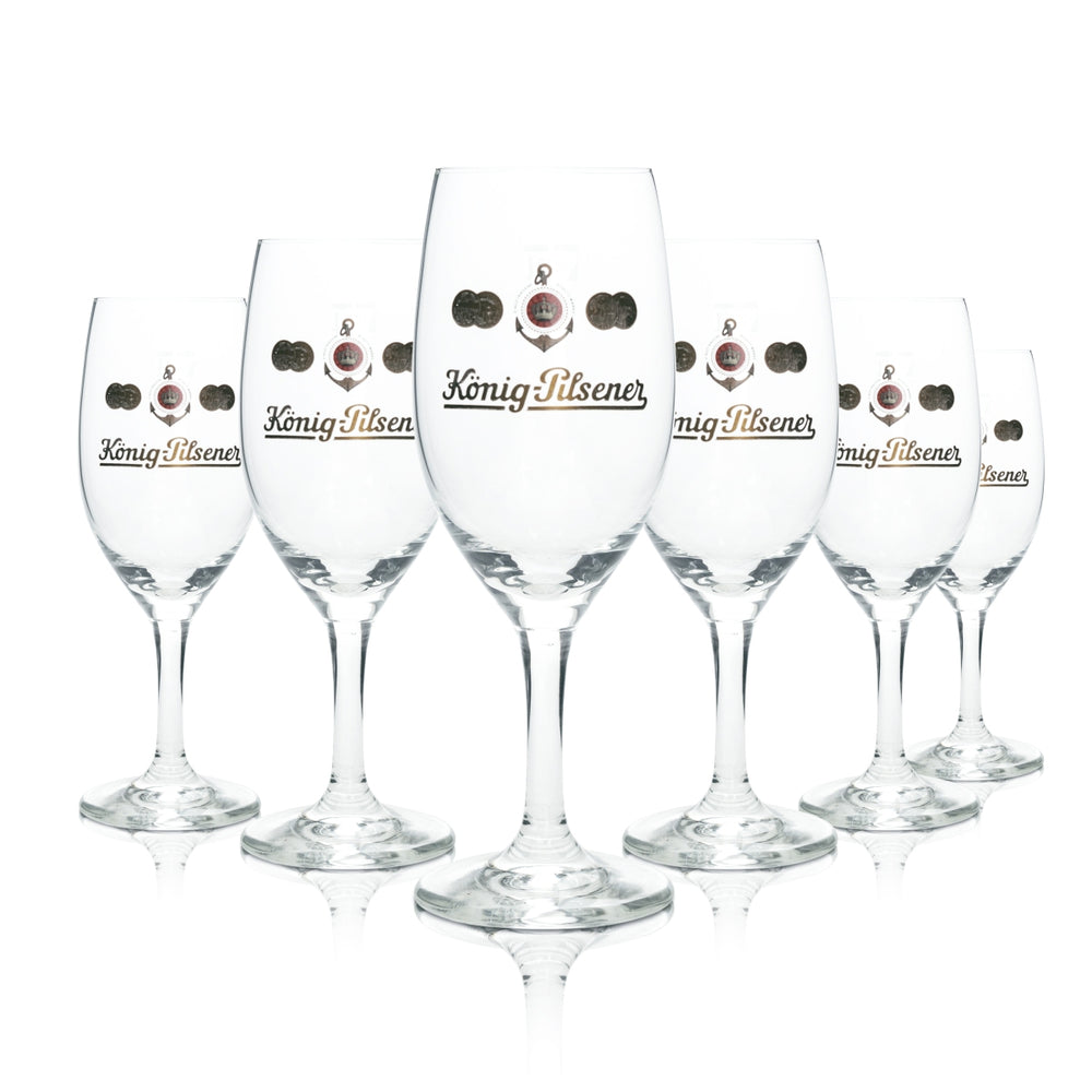 6x König Pilsener Bier Glas 0,25l Tulpe Ritzenhoff Pokal Gläser Brauerei Beer