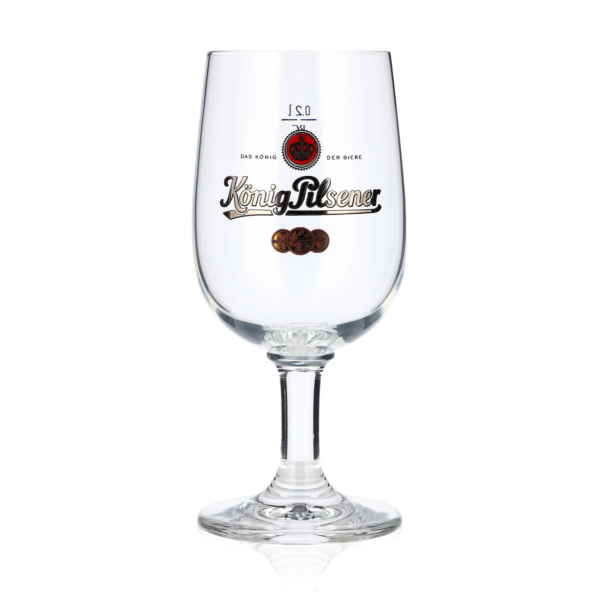 6x König Pilsener Bier Glas 0,2l Pokal goldenes Logo RC (6er Set) – Ansicht 2