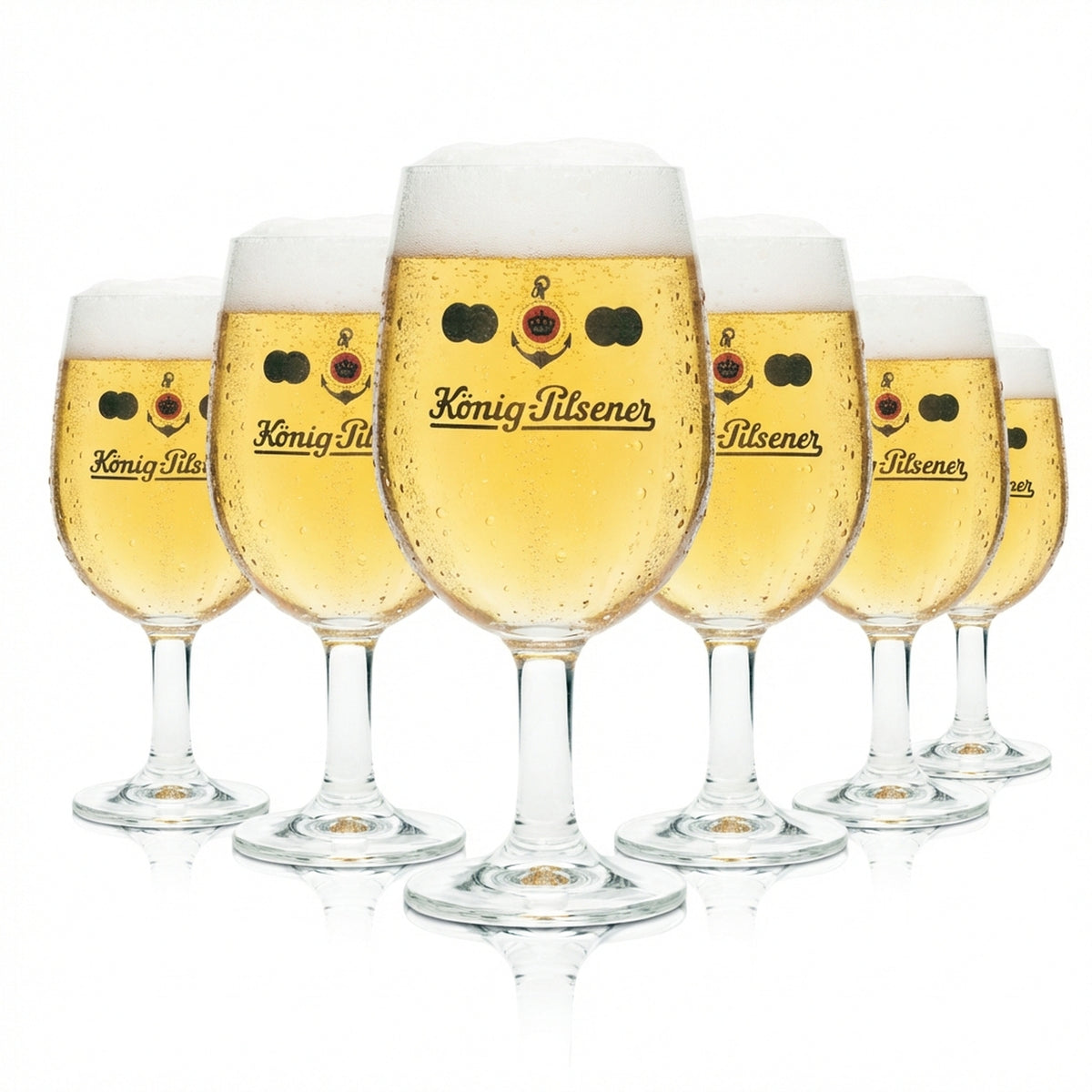 6x König Pilsener Bier Glas 0,4l Tulpe Gläser Brauerei Beer Pokal Stielglas Bar