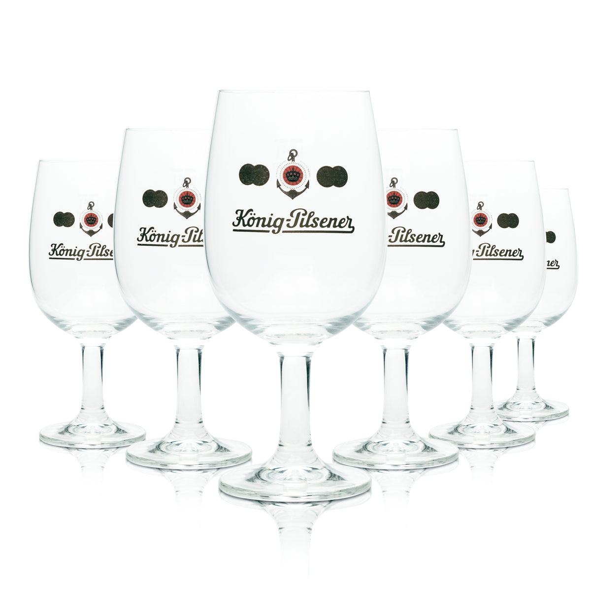6x König Pilsener Bier Glas 0,4l Tulpe Gläser Brauerei Beer Pokal Stielglas Bar – Ansicht 4