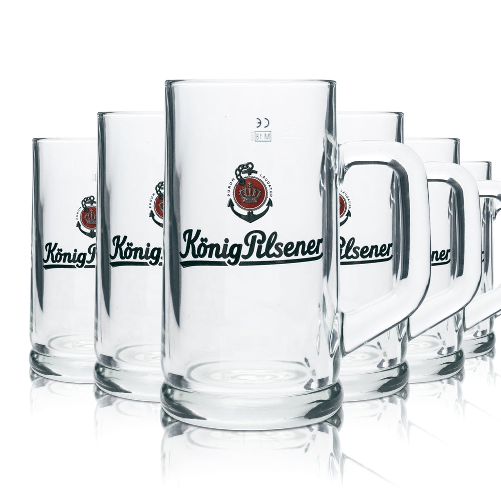 6x König Pilsener Bier Glas 0,5l Krug Humpen Seidel Gläser Brauerei Gastro Beer