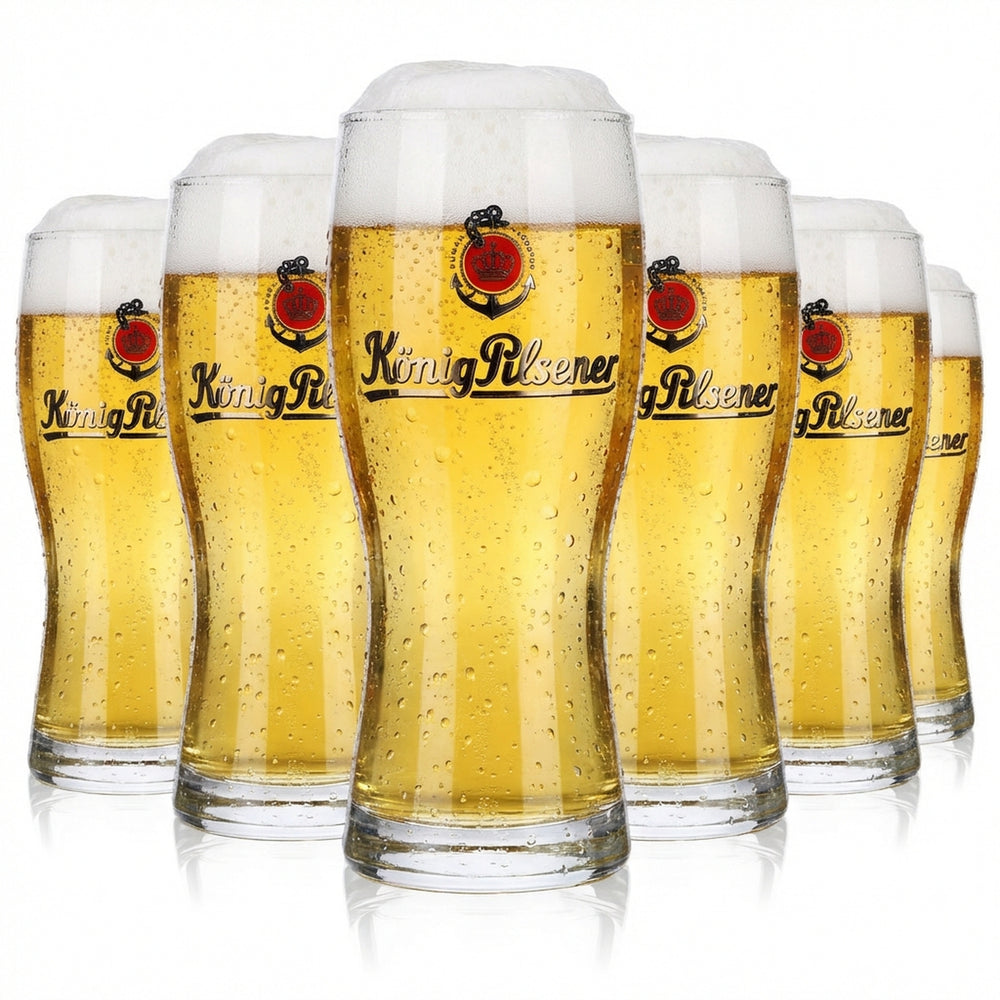 6x König Pilsener Bier Glas Gläser Biergläser 0,2l Becher Curve Cup Rastal