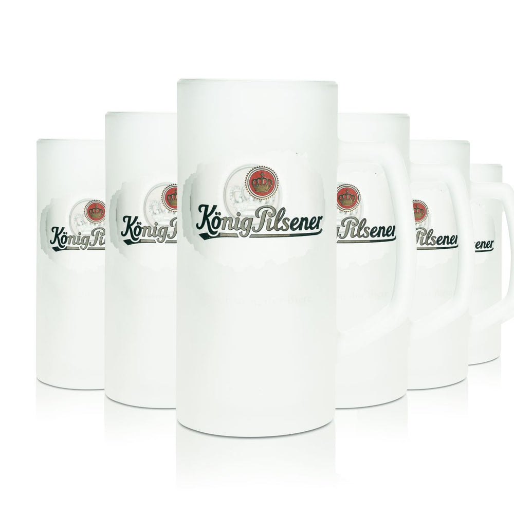 6x König Pilsener Bierglas 0,3l Satiniert Bierkrug Milchglas Humpen Gläser Set