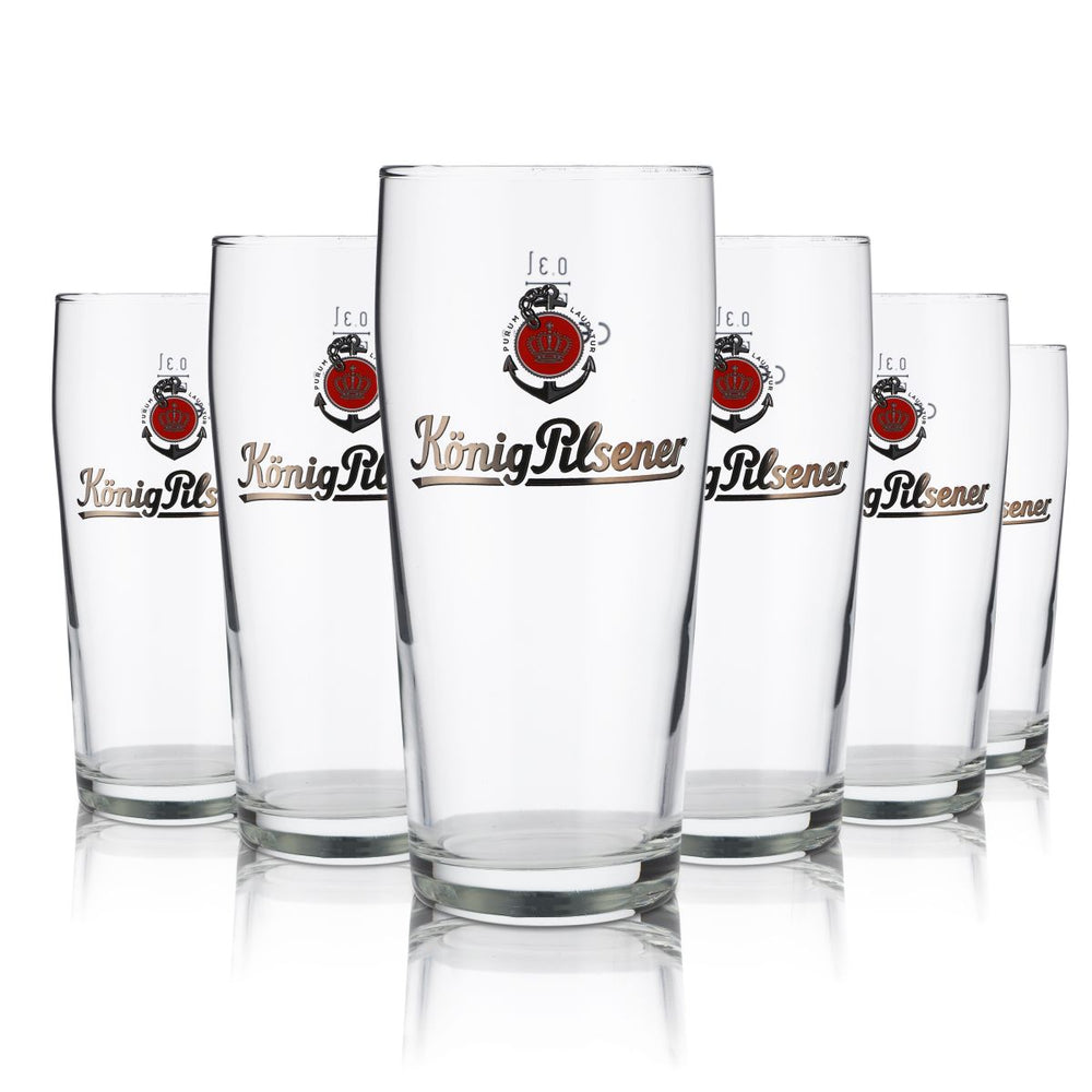 6x König Pilsener Bierglas 0,3l Willi Becher Pokal Gläser Set Brauerei Gastro