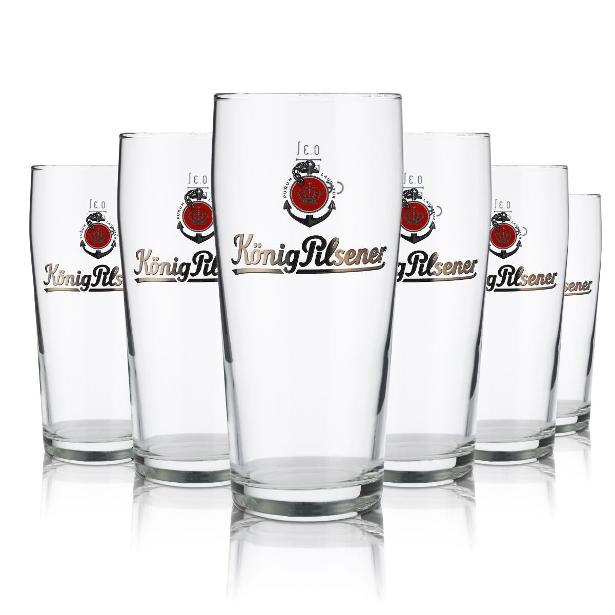 6x König Pilsener Bierglas 0,3l Willi Becher Pokal Gläser Set Brauerei Gastro