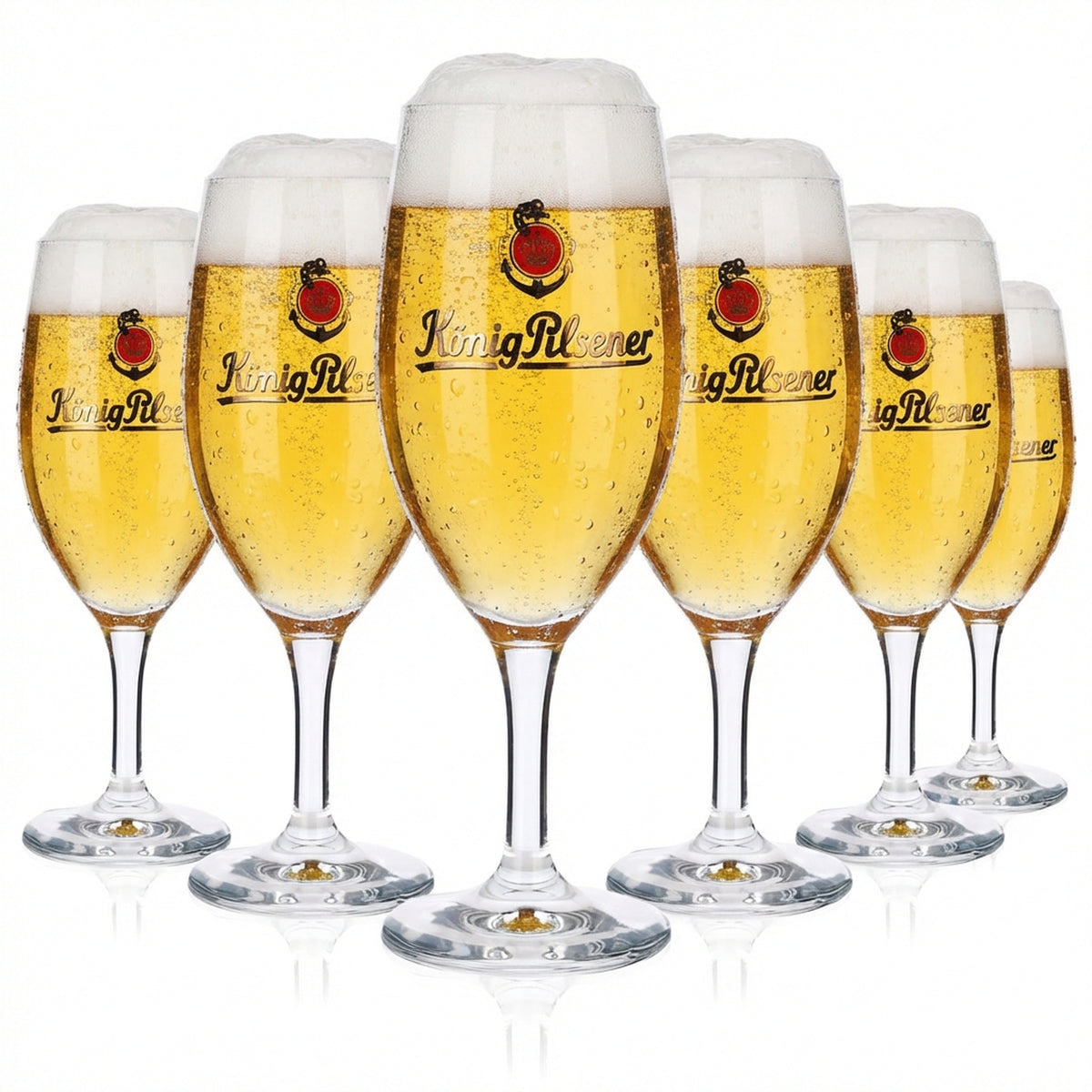 6x König Pilsener Bierglas Glas Gläser 0,3l Pokal Logo Anker Köpi