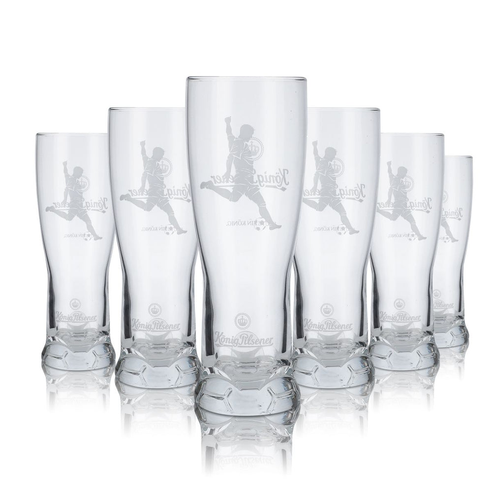 6x König Pilsener Gläser Bier 0,3l Glas Bierkrug Biergläser "Torjäger"
