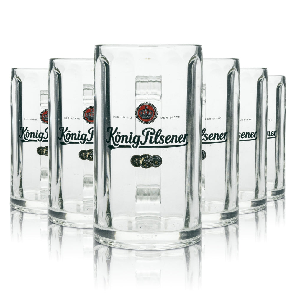 6x König Pilsner Bier Glas Krug 0,4l Rastal