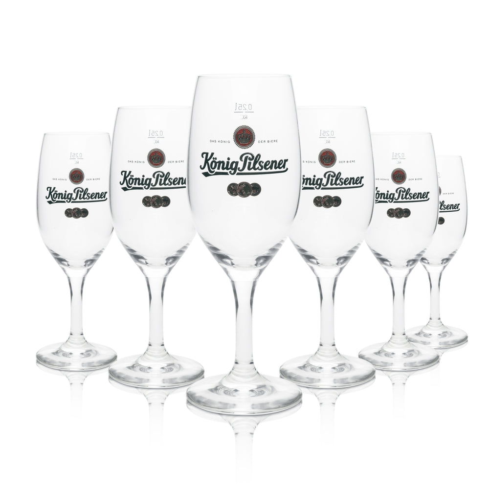 6x König Pilsner Bier Glas Pokal 0,25l Ritzenhoff Cristal