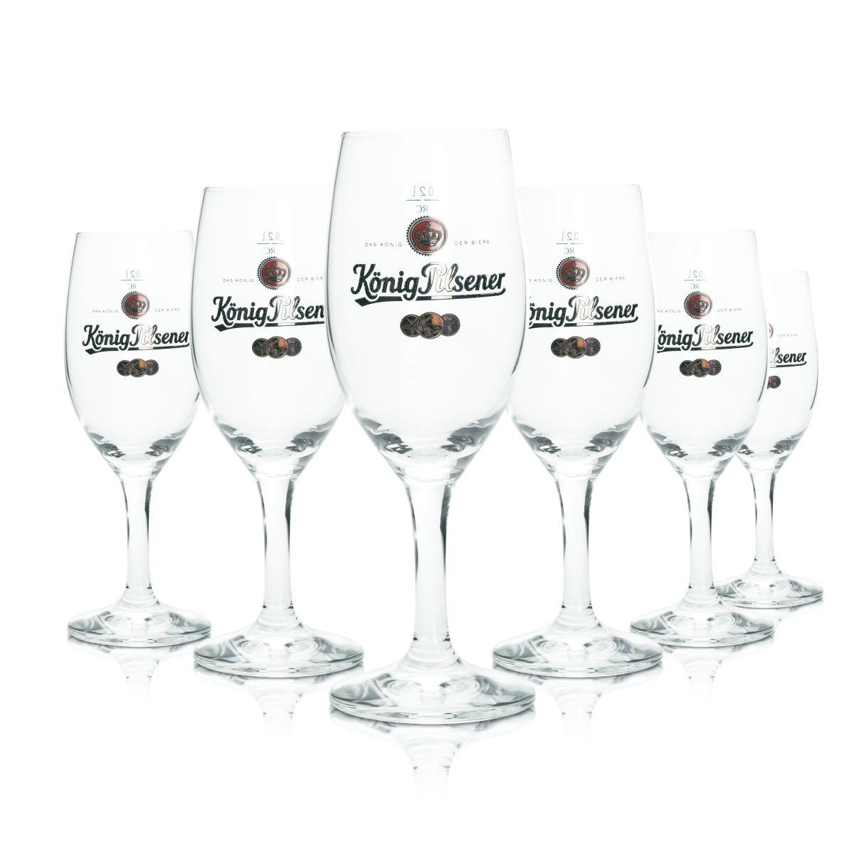 6x König Pilsner Glas 0,2l Pokal Tulpe Bier Gläser Gastro Geeicht Pils Kneipe