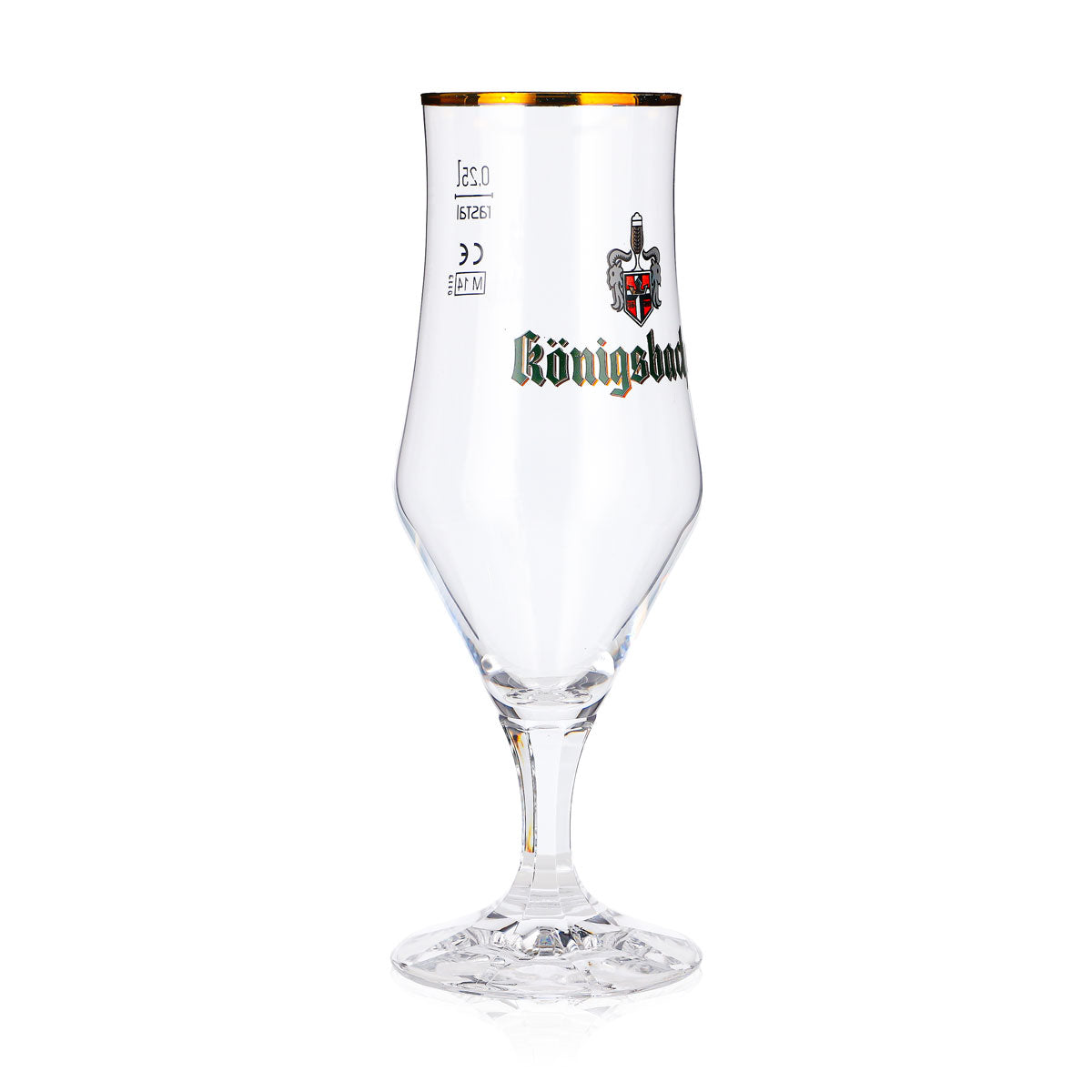 6x Königsbacher Bier Glas 0,25l Kelch Goldrand Rastal Pokal (6er Set) – Ansicht 3