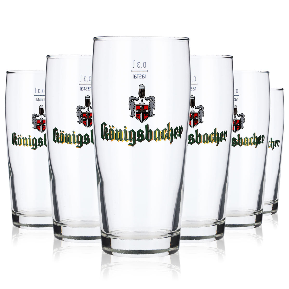 6x Königsbacher Bier Willibecher 0,3l Becher Biergläser Bierglas konisch – Ansicht 5