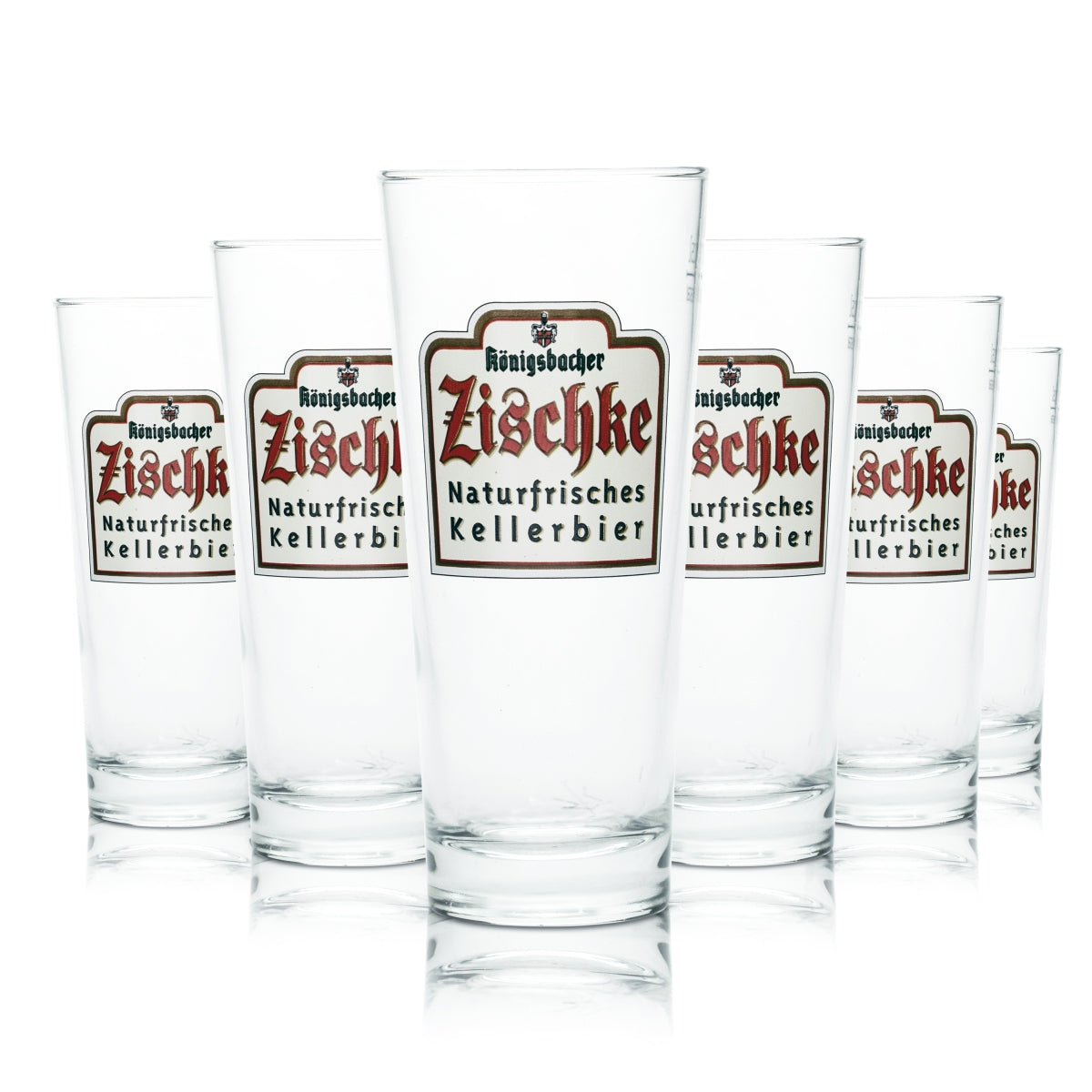 6x Königsbacher Zischke Bier Glas 0,25l Becher Pokal Gläser Kellerbier Brauerei