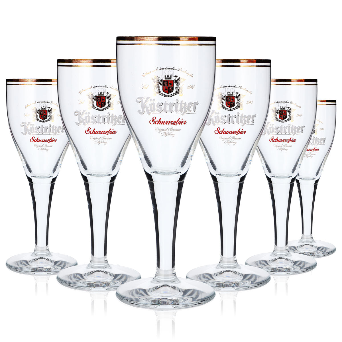 6x Köstritzer Bier Glas Biergläser 0,2l Pokal roter Schriftzug "Schwarzbier" – Ansicht 5