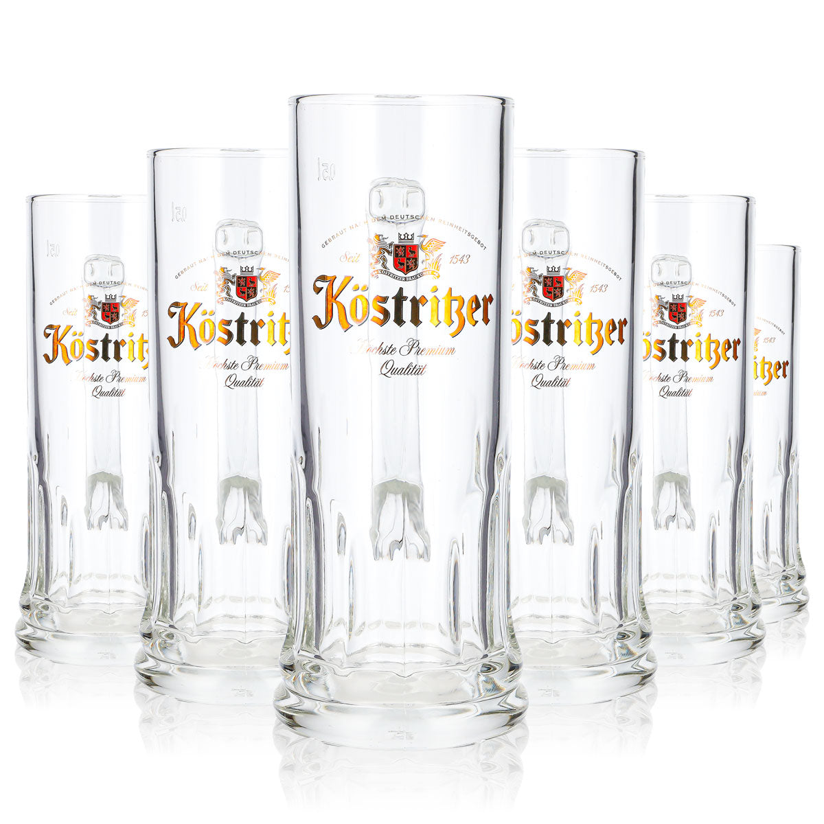 6x Köstritzer Bier Glas Krug 0,5l Relief gerade Ausführung Rastal (6er Set)