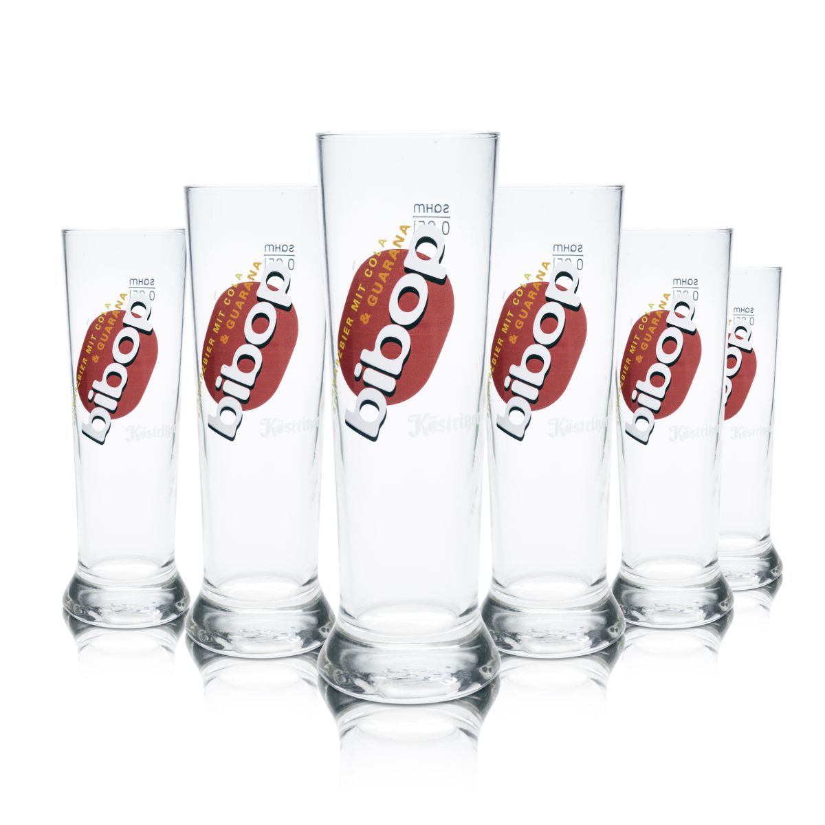 6x Köstritzer Bierglas 0,25l Bibop Willi Becher Pokalglas Gläser Set Gastro