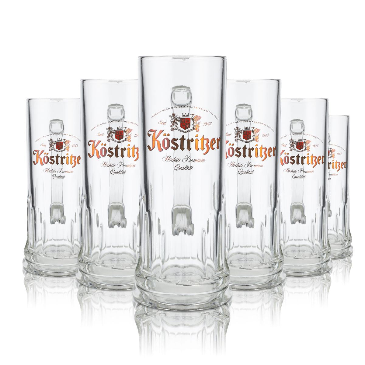 6x Köstritzer Glas 0,3l Bierkrug Exklusiv Seidel Humpen Gläser Set Brauerei
