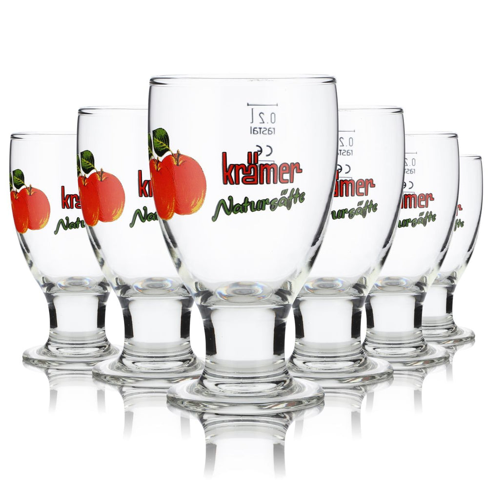6x Krämer Glas 0,2l Saftglas Kelchglas Trinkglas Saftschorle Gläser Set Gastro