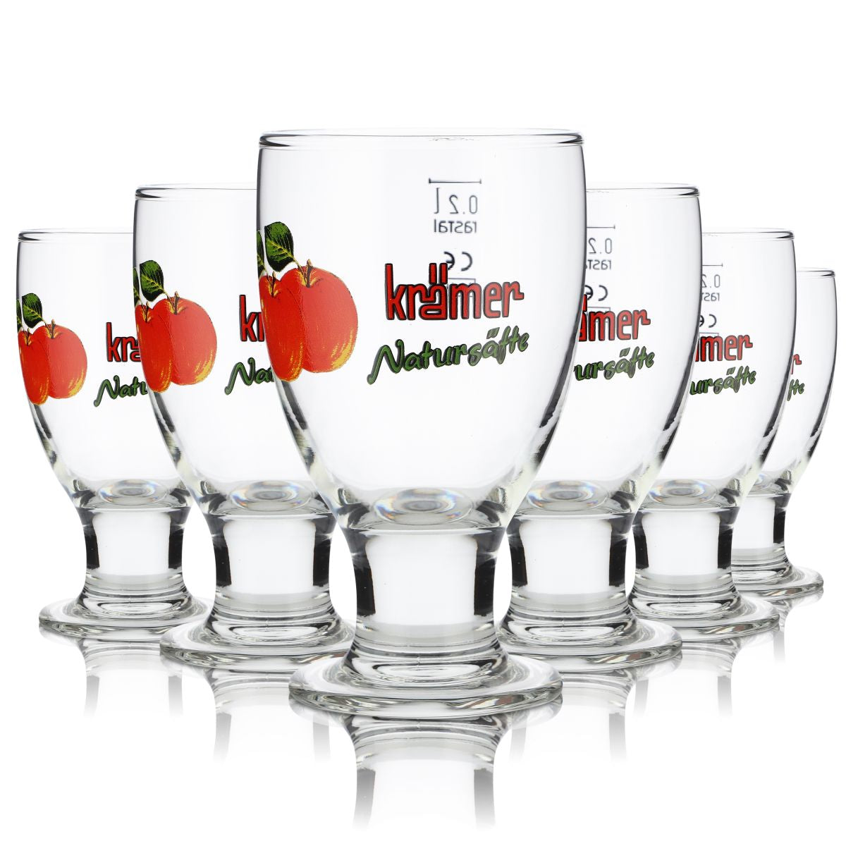 6x Krämer Glas 0,2l Saftglas Kelchglas Trinkglas Saftschorle Gläser Set Gastro