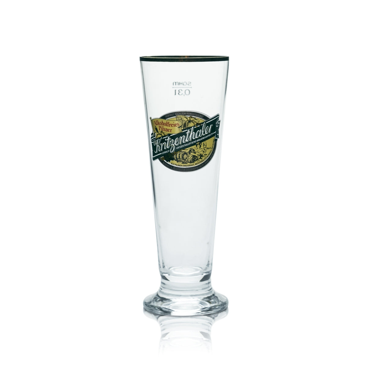 6x Kritzenthaler Glas 0,3l Bier Pokal Tulpe Alkoholfrei Goldrand Gläser Brauerei – Ansicht 2