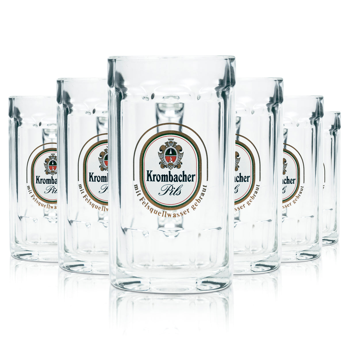 6x Krombacher Bier Glas 0,2l Krug Humpen Seidel Relief Gläser Gastro Kneipe Pils – Ansicht 5