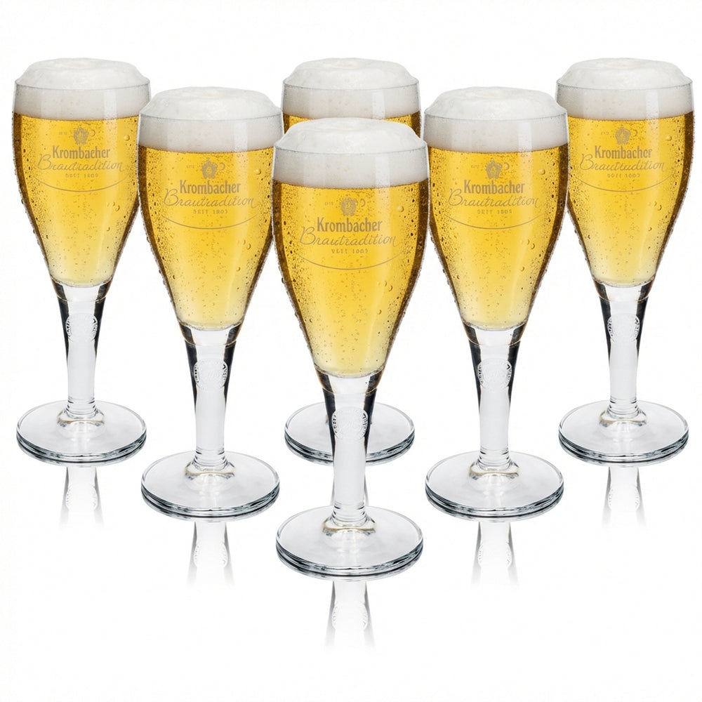 6x Krombacher Bier Glas 0,3l Pokal Traditions Sahm