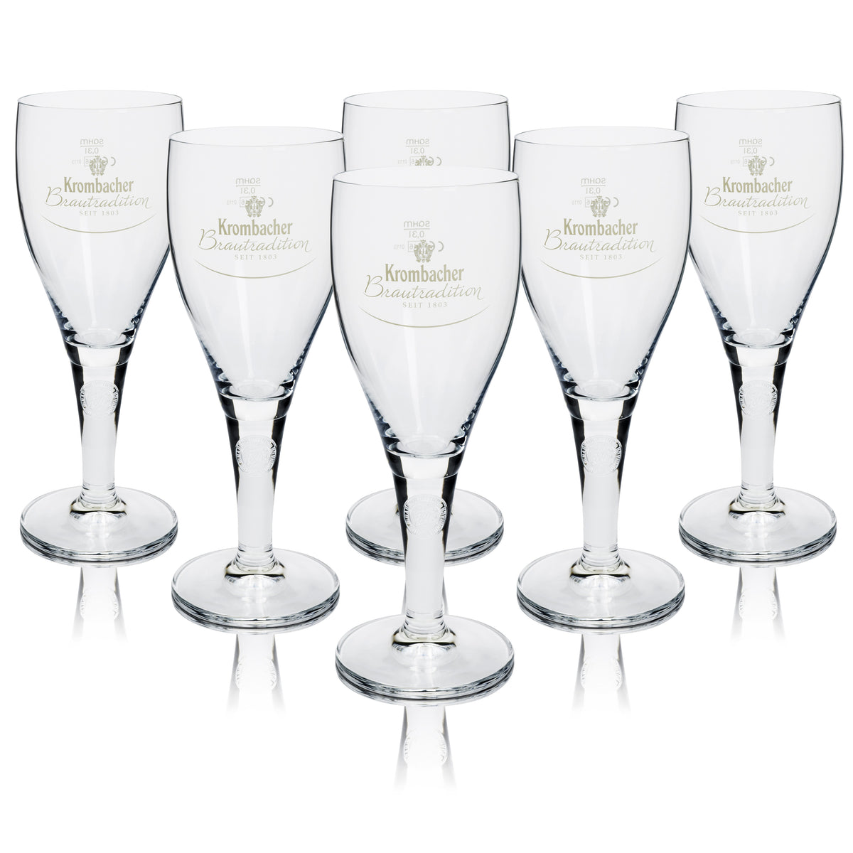 6x Krombacher Bier Glas 0,3l Pokal Traditions Sahm – Ansicht 4
