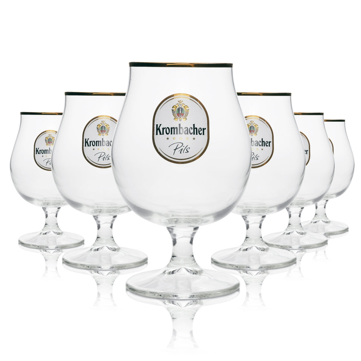 6x Krombacher Bier Glas Ballon Brüssel 400ml sahm