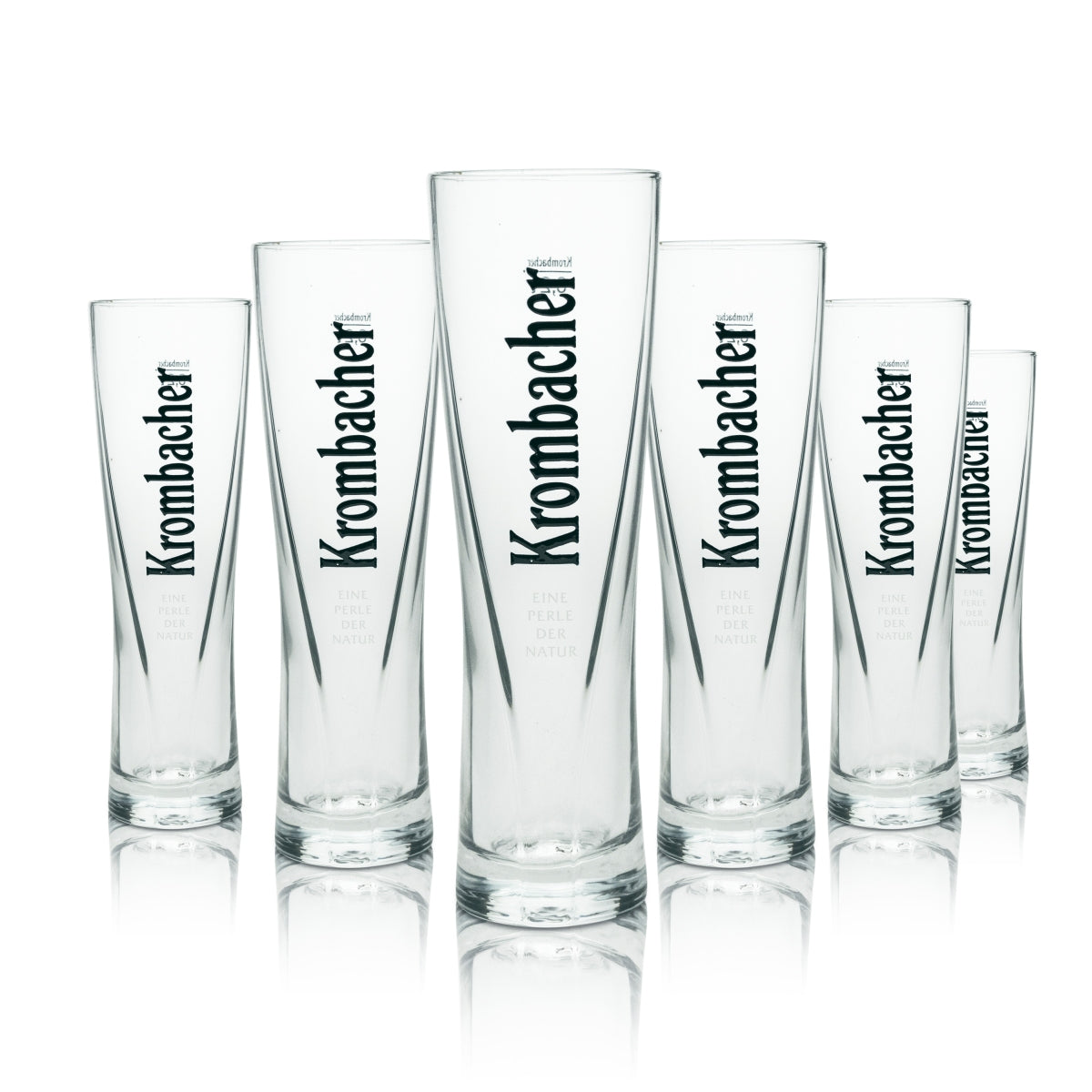 6x Krombacher Bier Glas Tulpe 0,2l Sahm Eine Perle der Natur