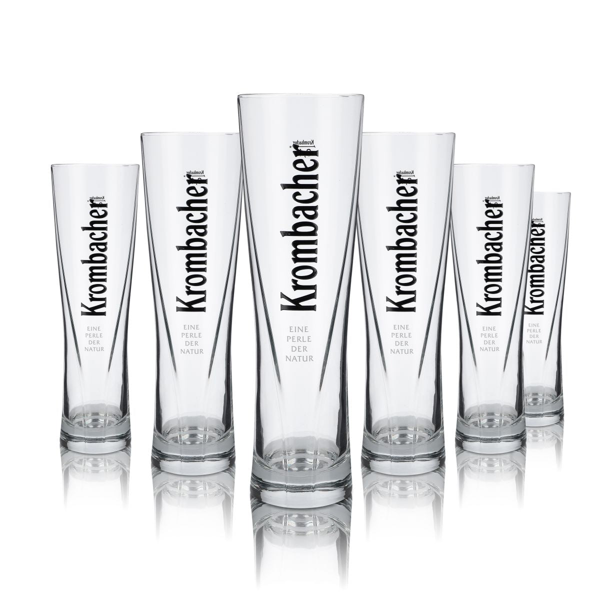 6x Krombacher Glas 0,4l Pokal Stange Star Cup Bier Pils Gläser Set Brauerei