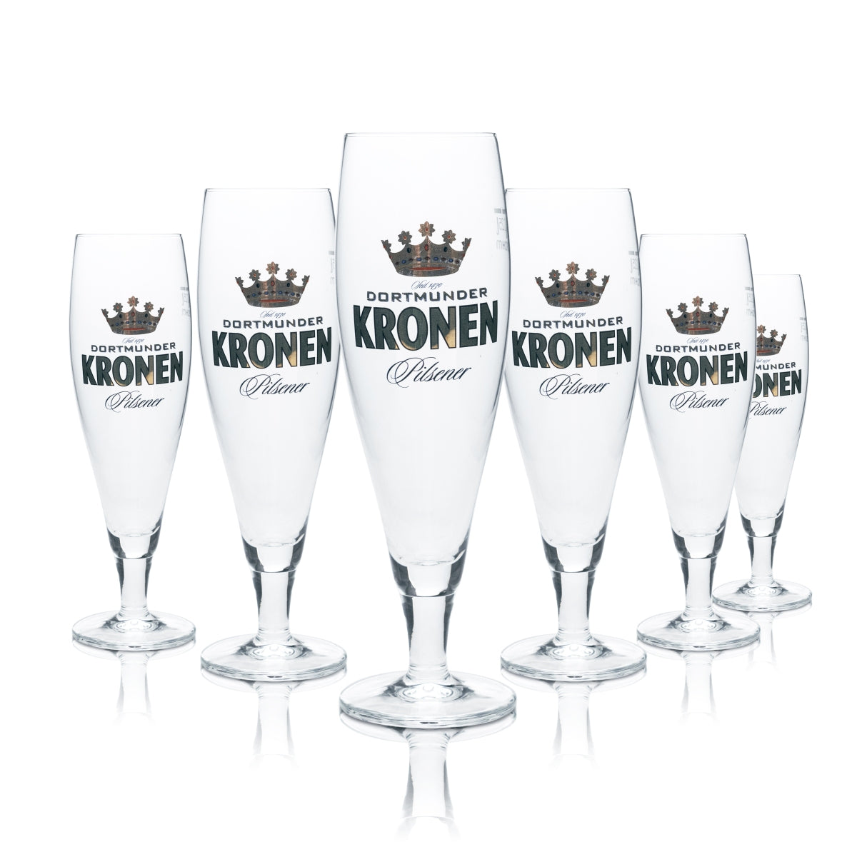 6x Kronen Bier Glas 0,25l Pokal Tulpe Gläser Pilsener Gastro Brauerei Kneipe Bar