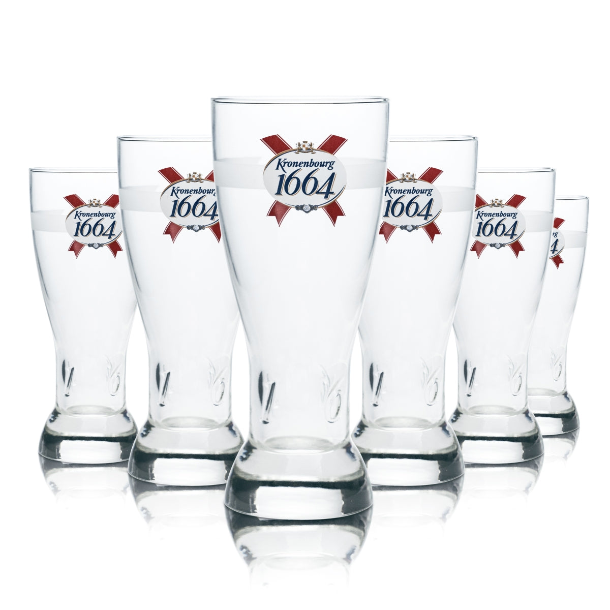 6x Kronenbourg 1664 Bier Glas 0,25l Becher Pokal Kontur Gläser France Pale Lager