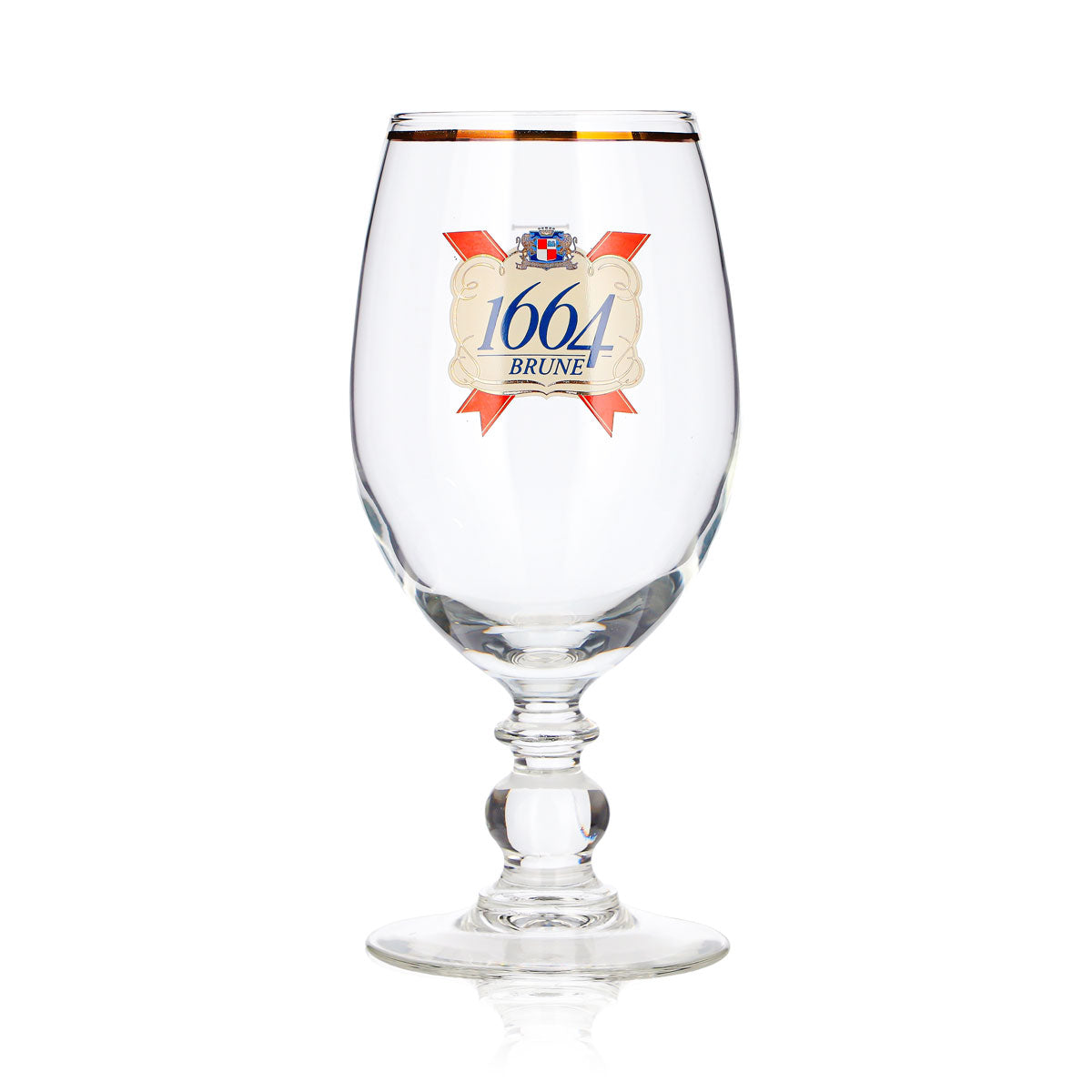6x Kronenbourg 1664 Bier Glas 0,25l Pokal/Schwenker Goldrand – Ansicht 3