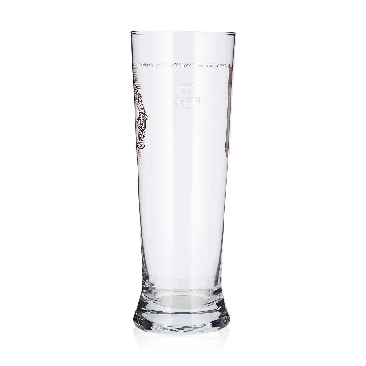 6x Krusovice Bier Glas 0,4l Pokal Becher zwei rote Logos Sahm – Ansicht 4