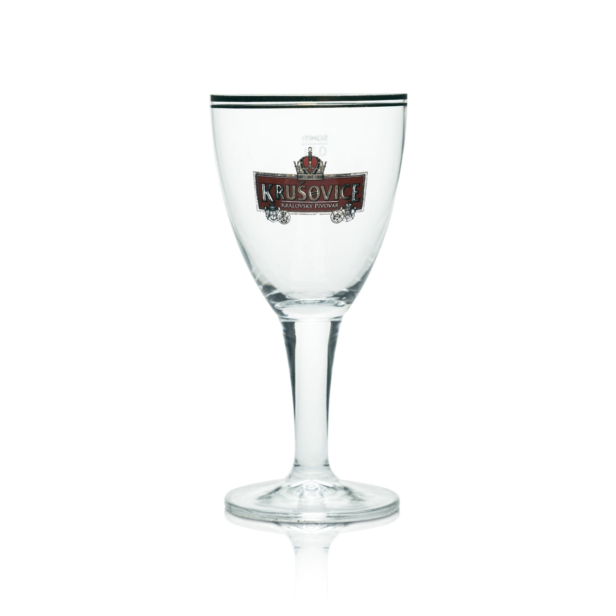 6x Krusovice Glas 0,3l Bier Pokal Kelch Gläser Goldrand Czeck Dunkel Schwarzes – Ansicht 3