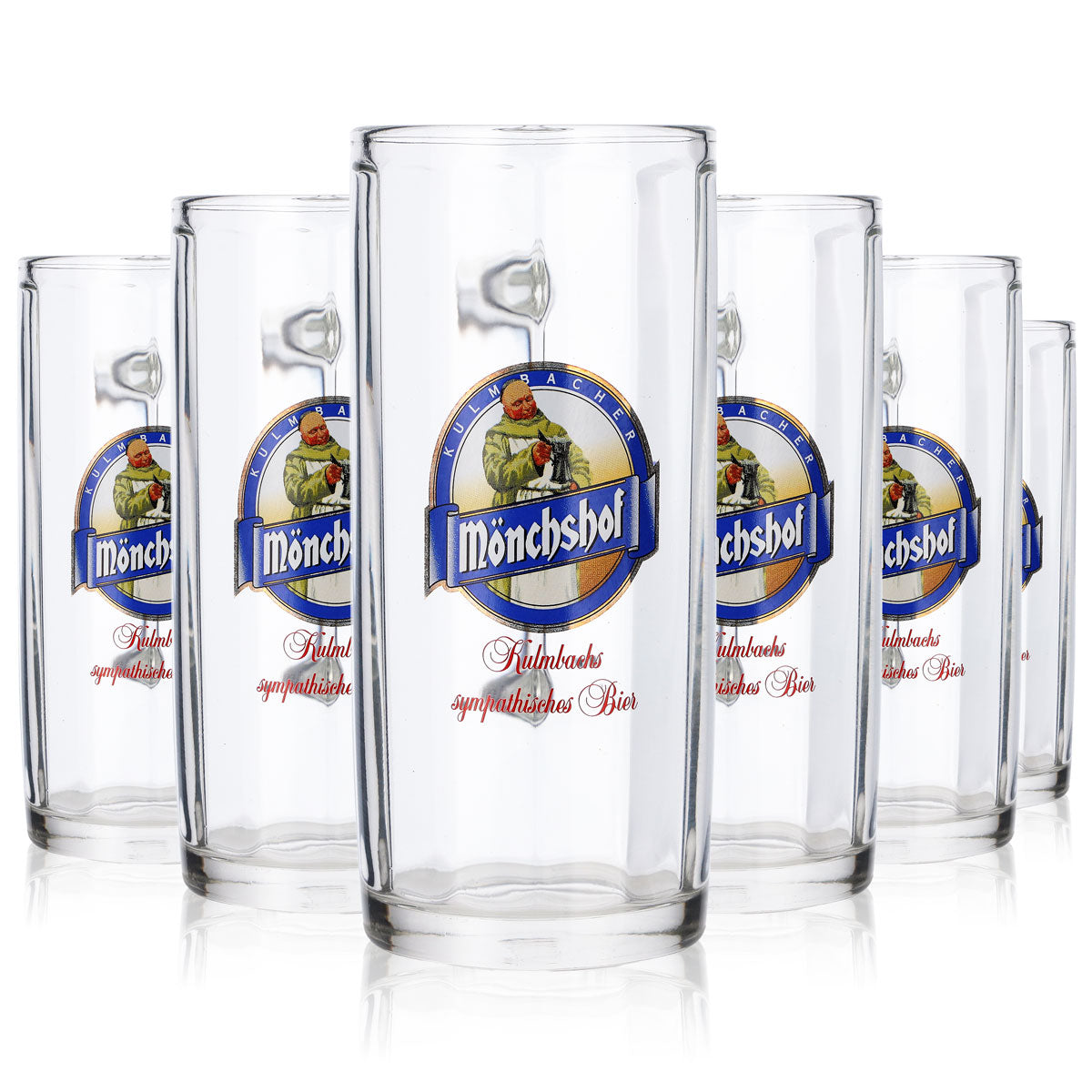 6x Kulmbacher Mönchshof Glas 0,3l Bierkrug Humpen Seidel Gläser Set Brauerei – Ansicht 7