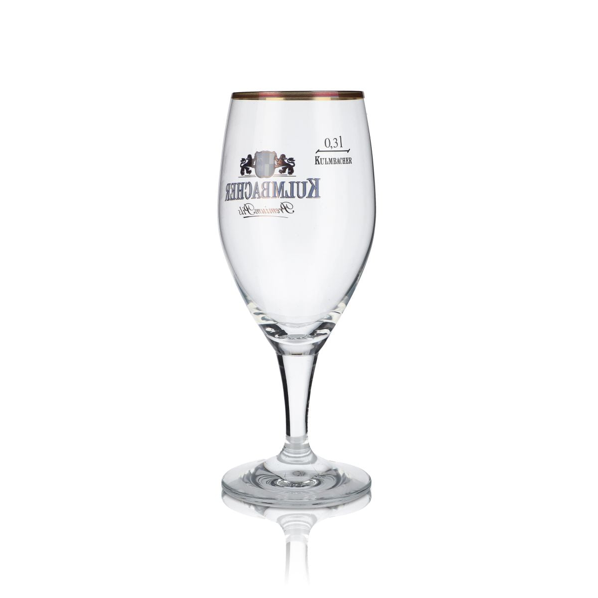 6x Kulmbacher Reichelbräu Glas 0,3l Bier Pokal Goldrand blaue Schrift – Ansicht 3