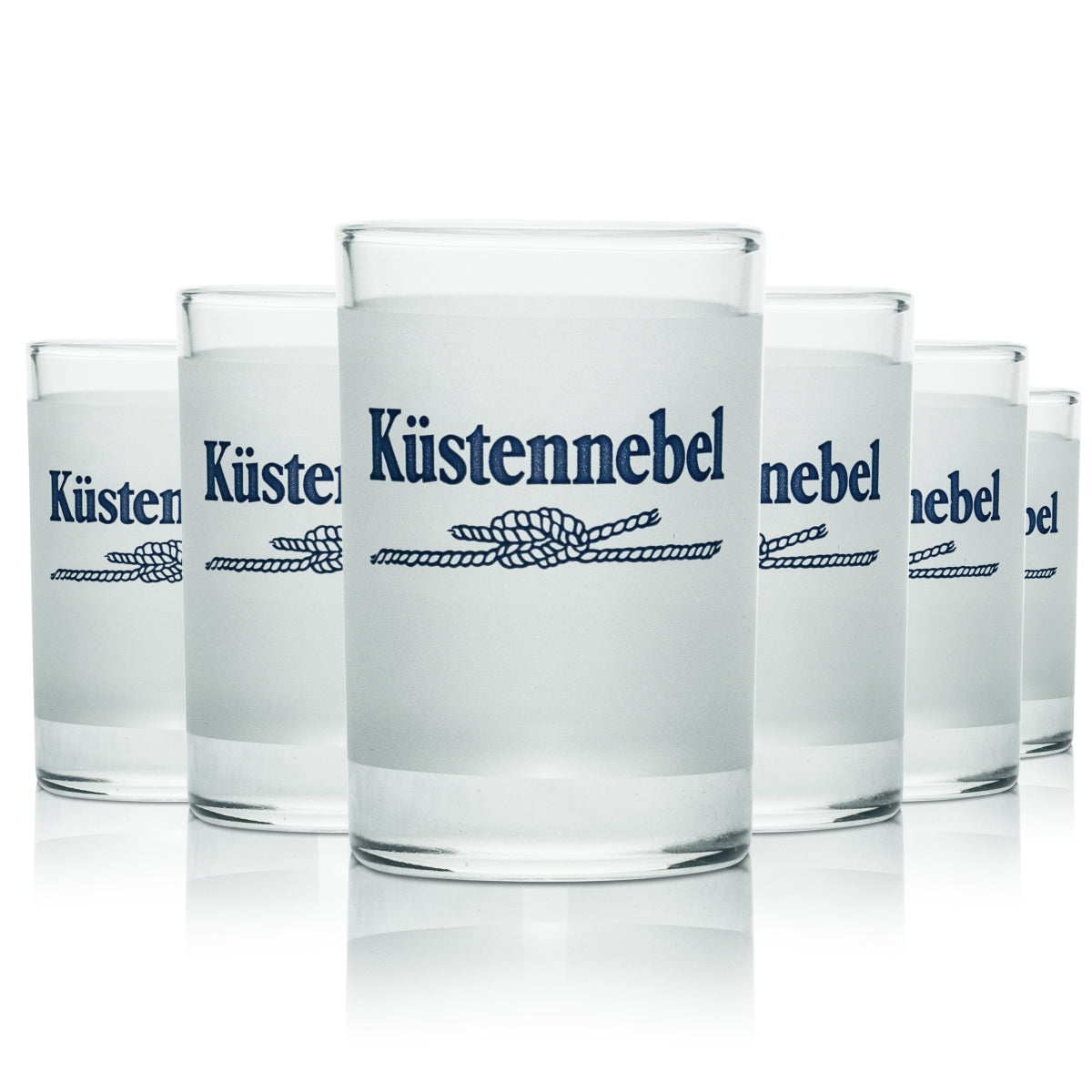 6x Küstennebel Glas 4cl (40ml) Shot Kurze Stamper Schnaps Gläser Frosted Gastro